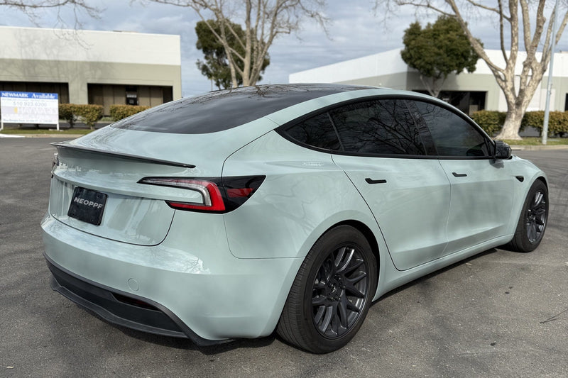 NEOPPF Autumn Blue Color PPF vehicle shown for an installation handover record
