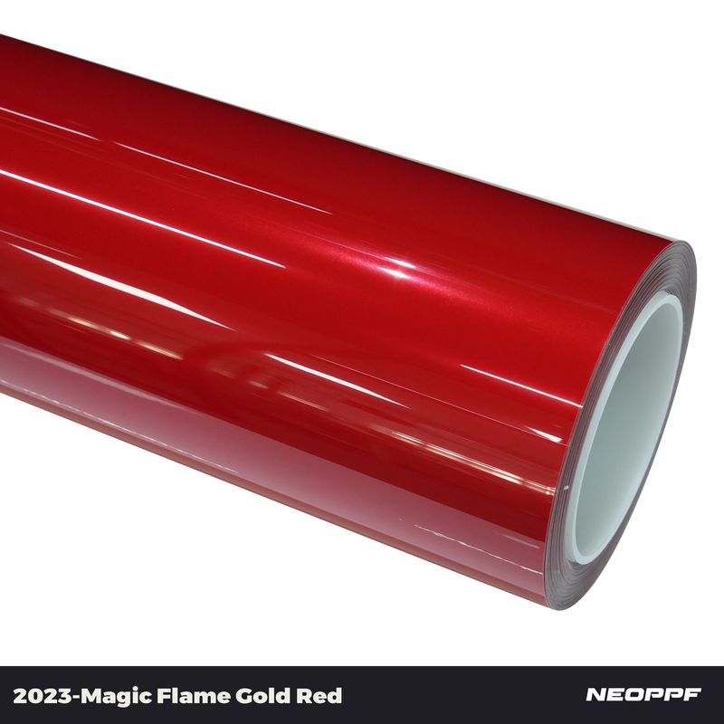 NEOPPF Magic Flame Gold Red (2023) colored paint protection film roll — PPF colors catalog 2026