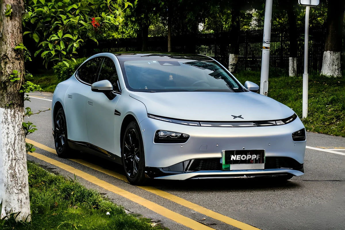 NEOPPF-finished white sport sedan photographed outdoors for an exact product-record example