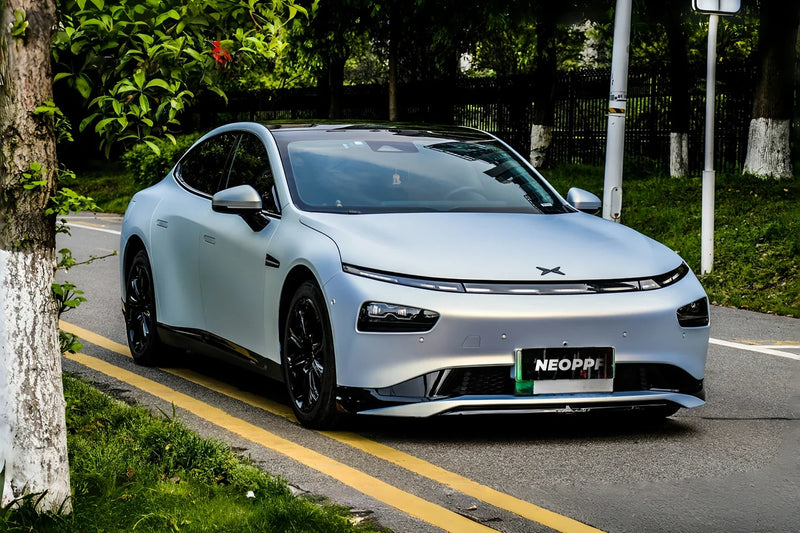 NEOPPF-finished white sport sedan photographed outdoors for an exact product-record example