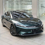 A sports car with Verdant Green paint protection film colored wrap is parking in the garage