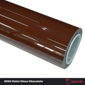 A sports car with Paint Gloss Chocolate paint protection film colored wrap is parking in the garage