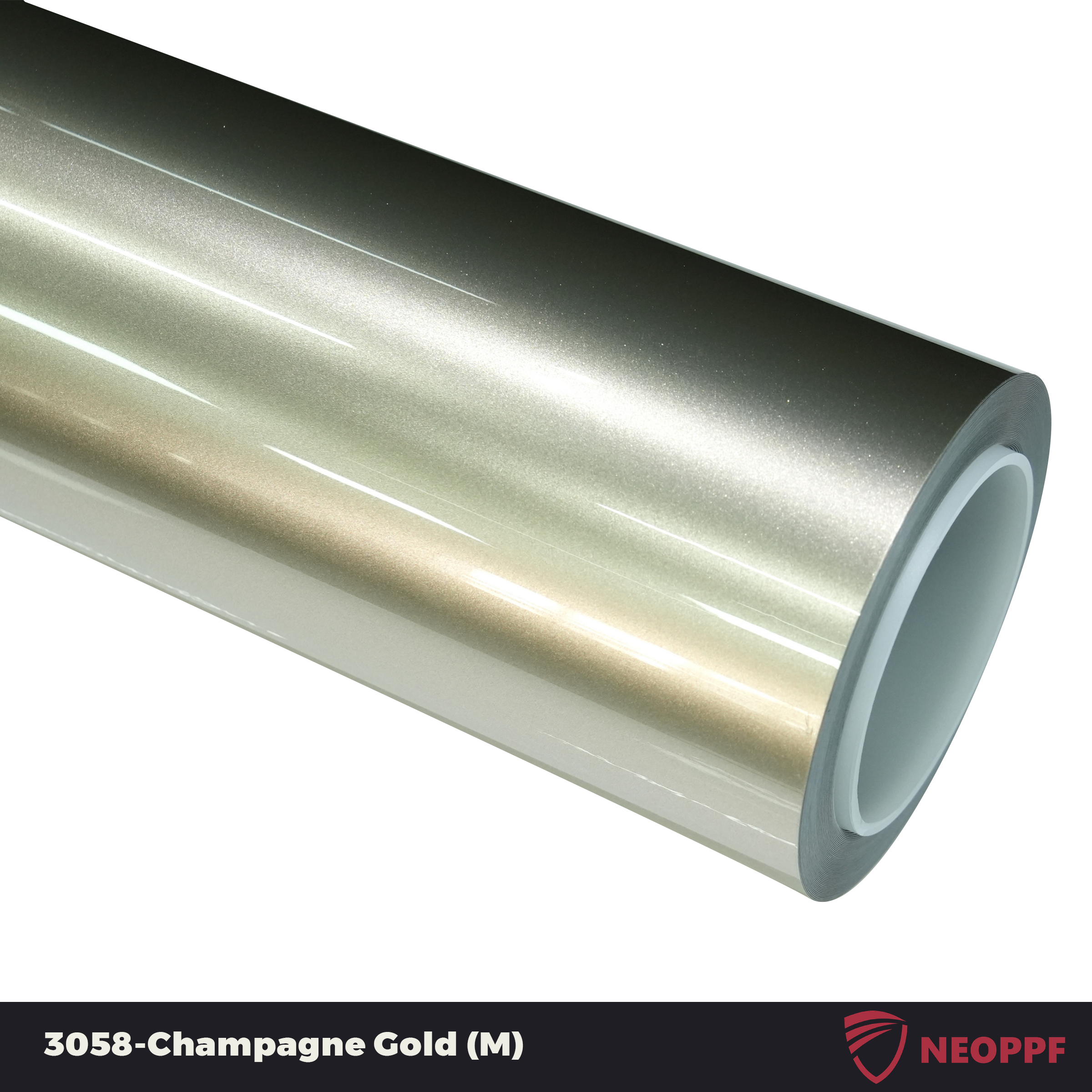 A sports car with Champagne Gold paint protection film colored wrap is parking in the garage