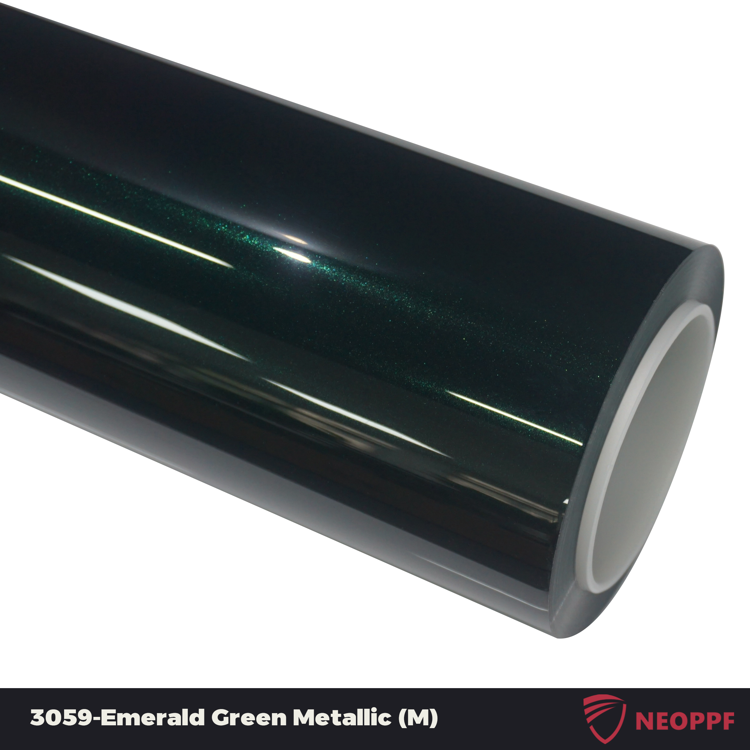 A sports car with Emerald Green Metallic paint protection film colored wrap is parking in the garage