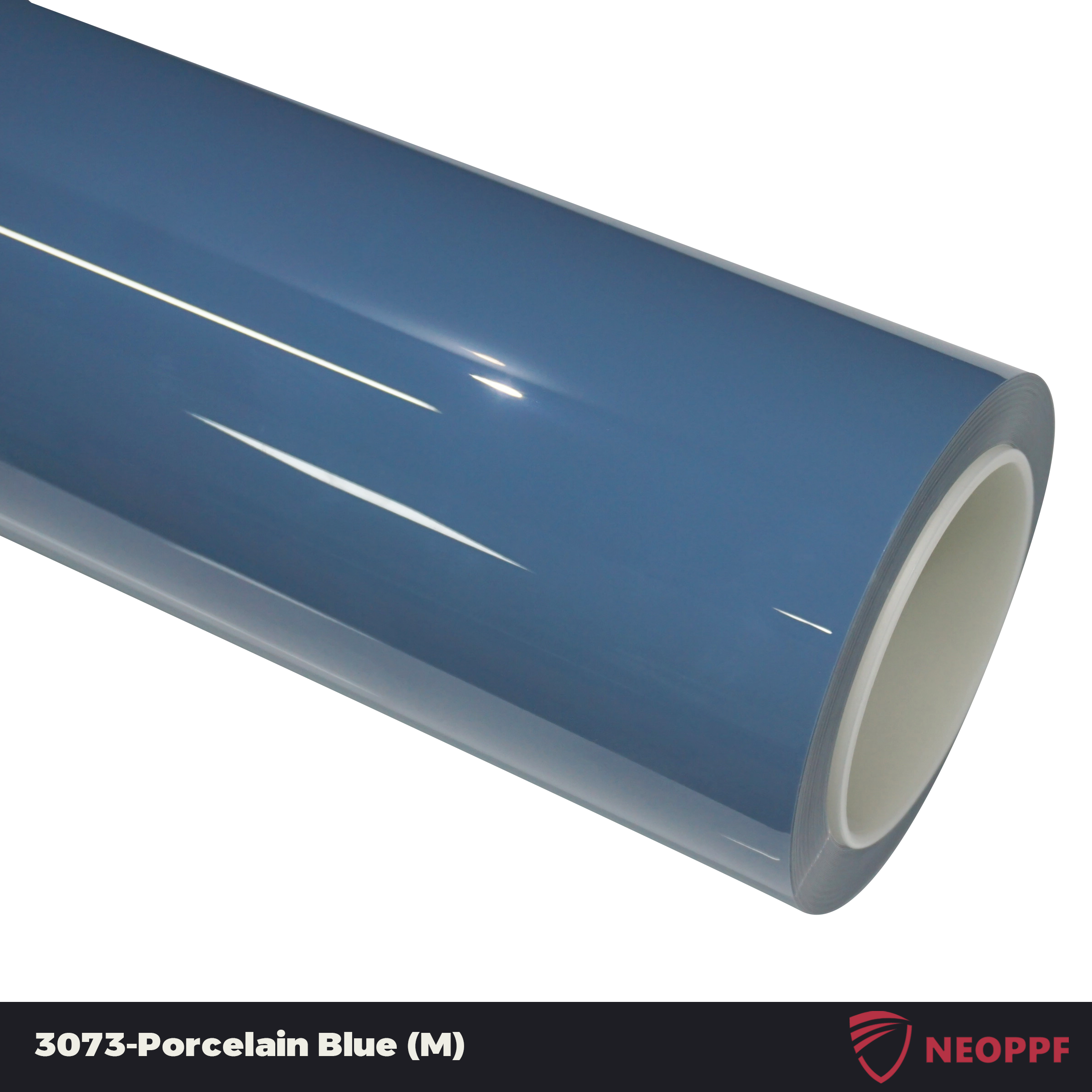 A sports car with Porcelain Blue paint protection film colored wrap is parking in the garage