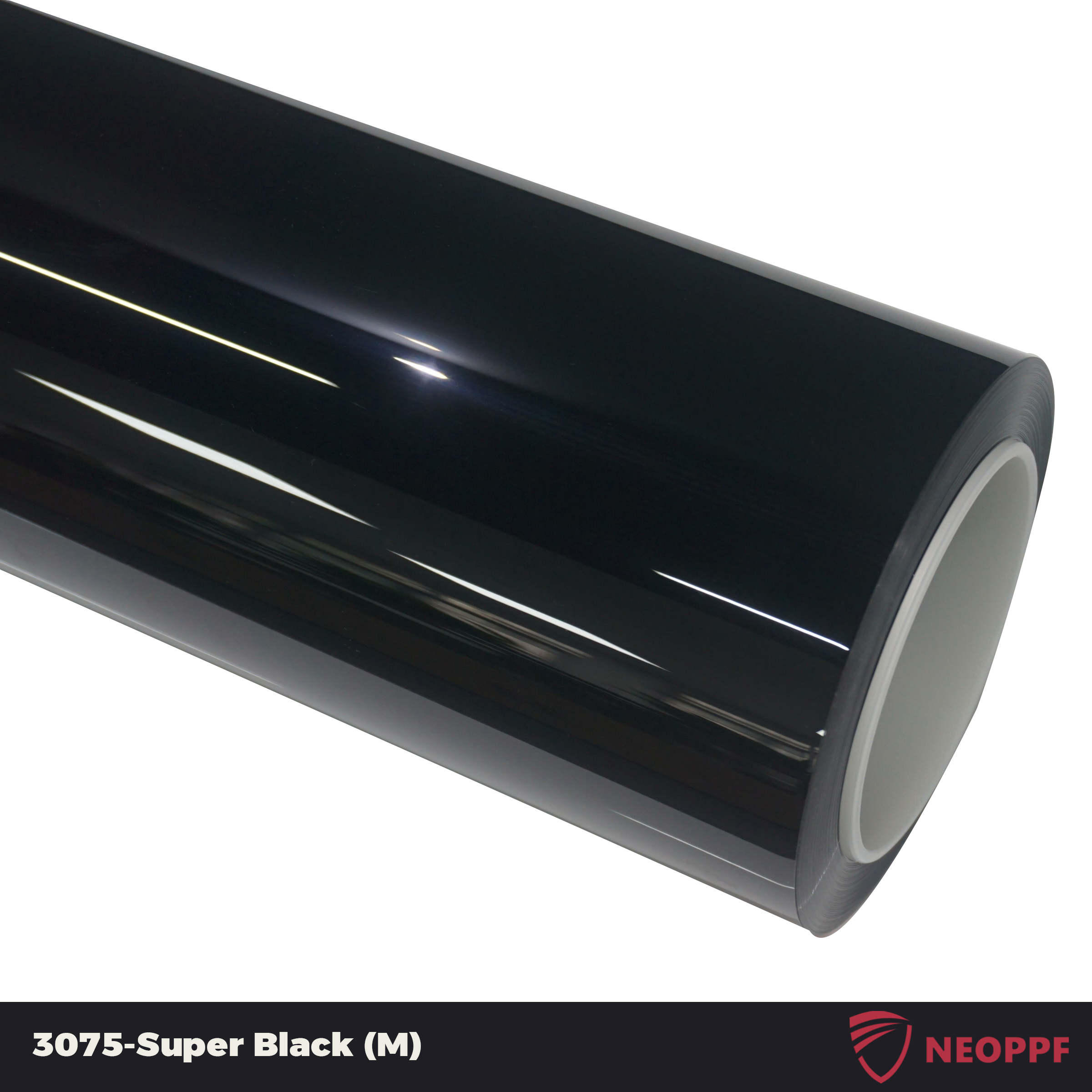 A sports car with Super Black paint protection film colored wrap is parking in the garage