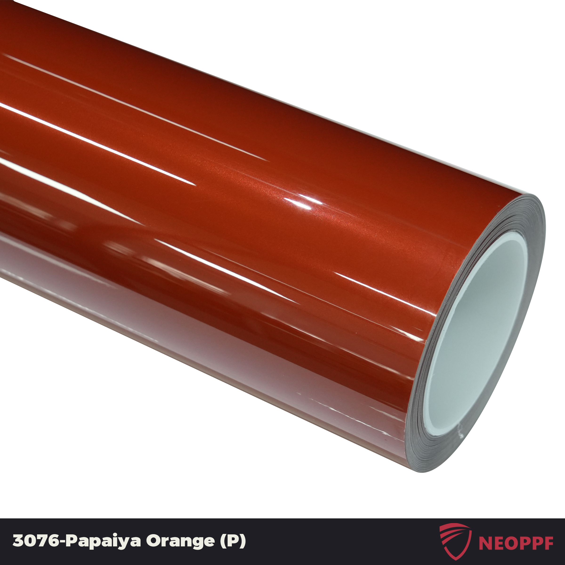 A sports car with Papaiya Orange paint protection film colored wrap is parking in the garage