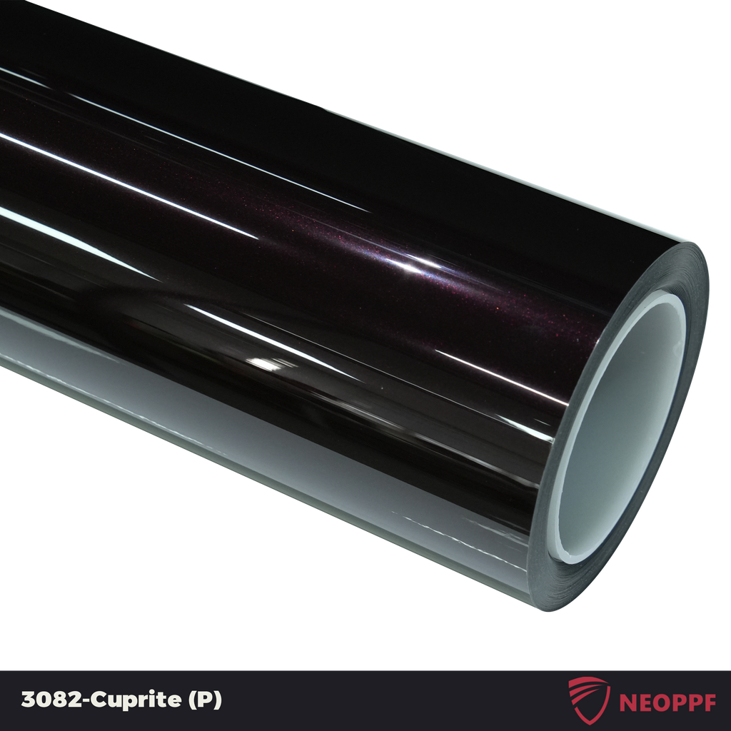 A sports car with Cuprite paint protection film colored wrap is parking in the garage