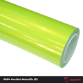 A sports car with Peridot Metallic paint protection film colored wrap is parking in the garage