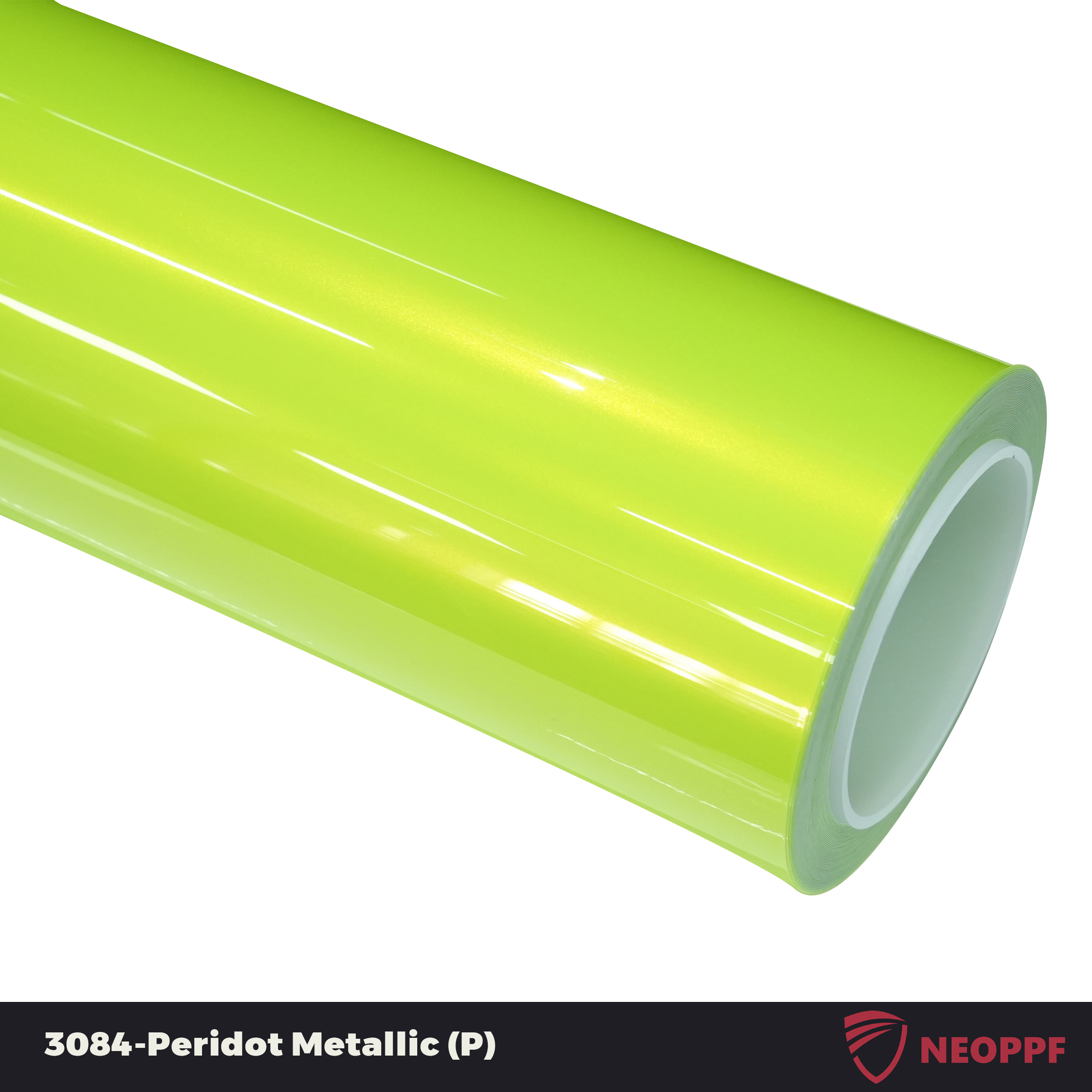 A sports car with Peridot Metallic paint protection film colored wrap is parking in the garage