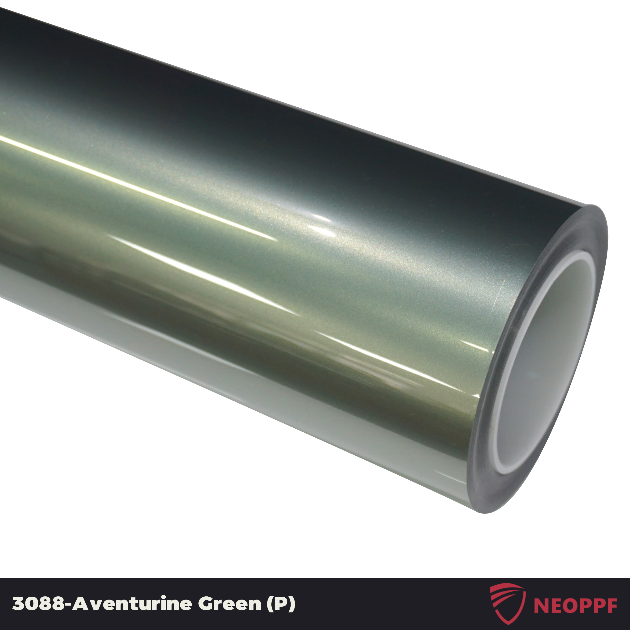 A sports car with Aventurine Green paint protection film colored wrap is parking in the garage