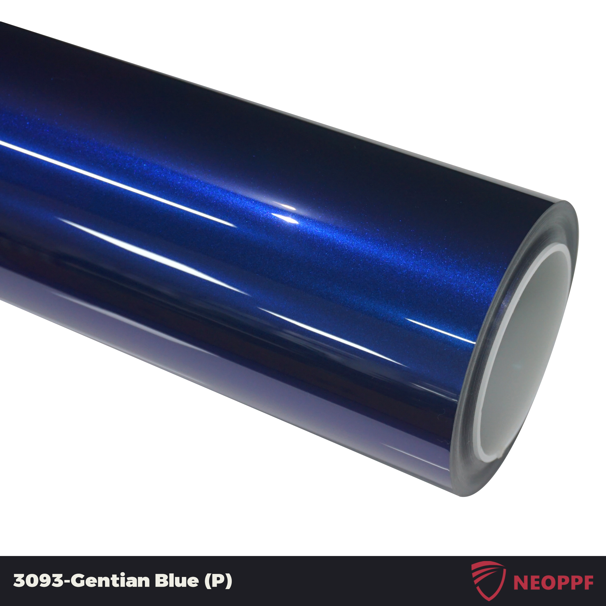 A sports car with Gentian Blue paint protection film colored wrap is parking in the garage