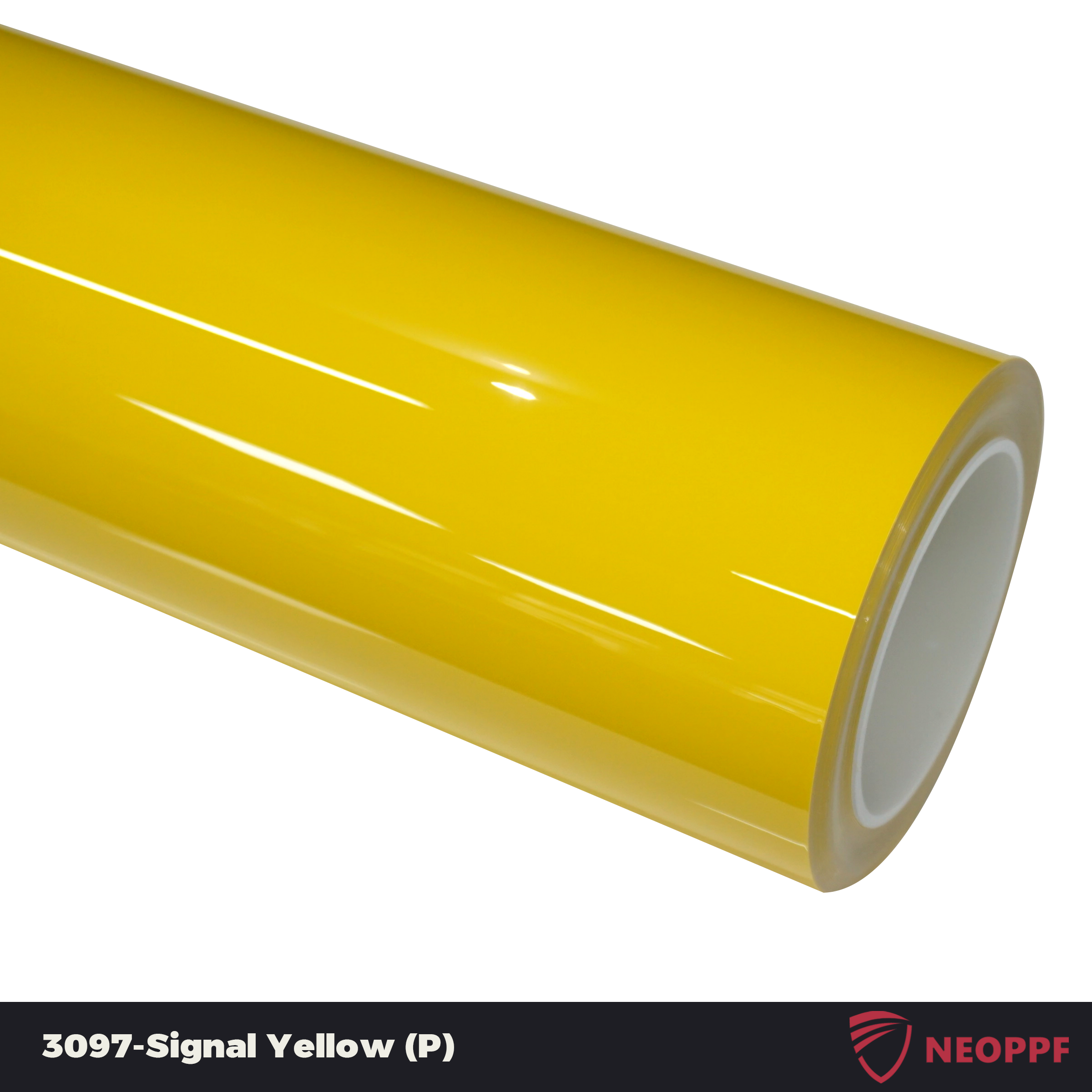 A sports car with Signal Yellow paint protection film colored wrap is parking in the garage