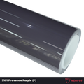 A sports car with Provence Purple paint protection film colored wrap is parking in the garage