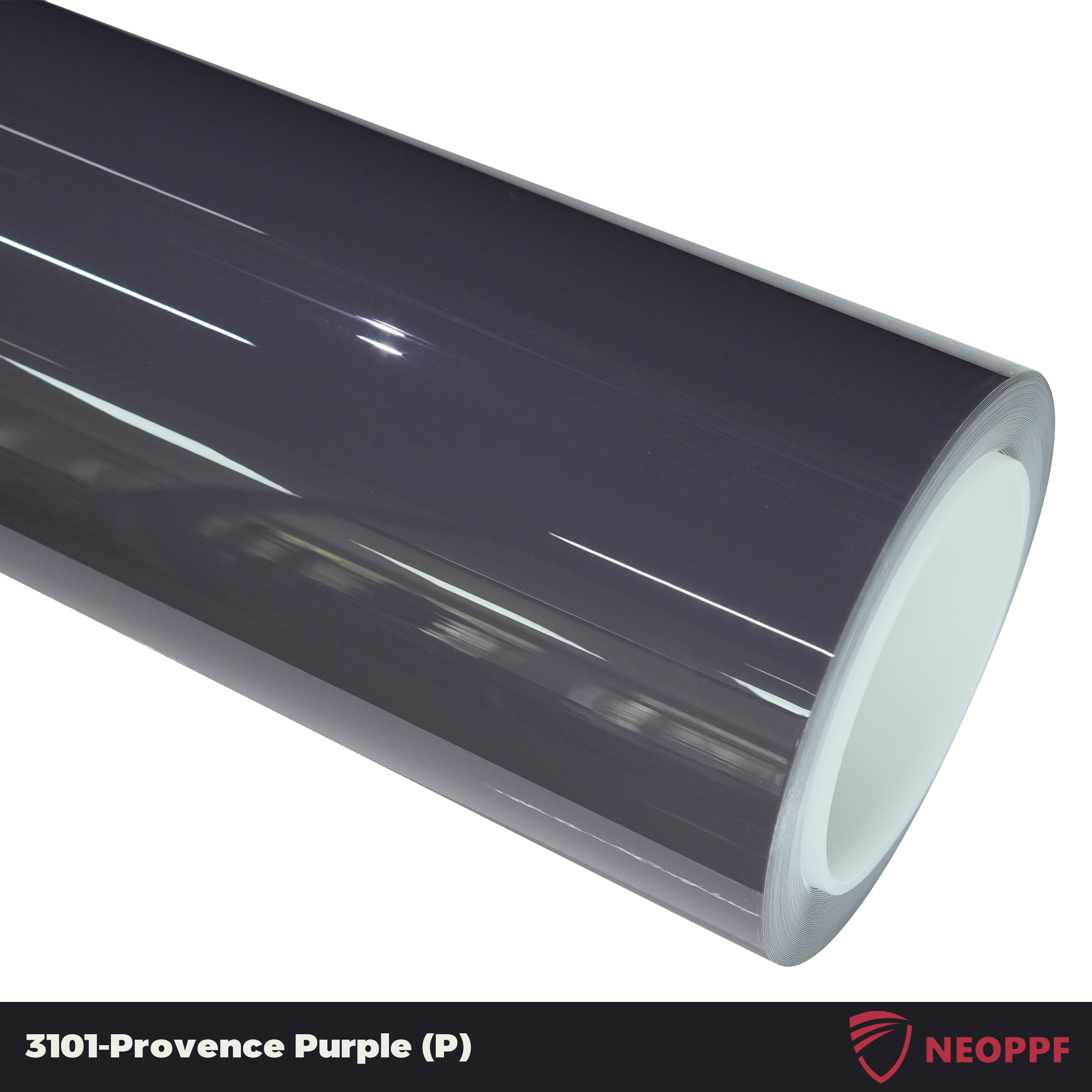 A sports car with Provence Purple paint protection film colored wrap is parking in the garage