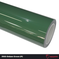 A sports car with Onium Green paint protection film colored wrap is parking in the garage
