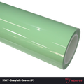 A sports car with Grayish Green paint protection film colored wrap is parking in the garage