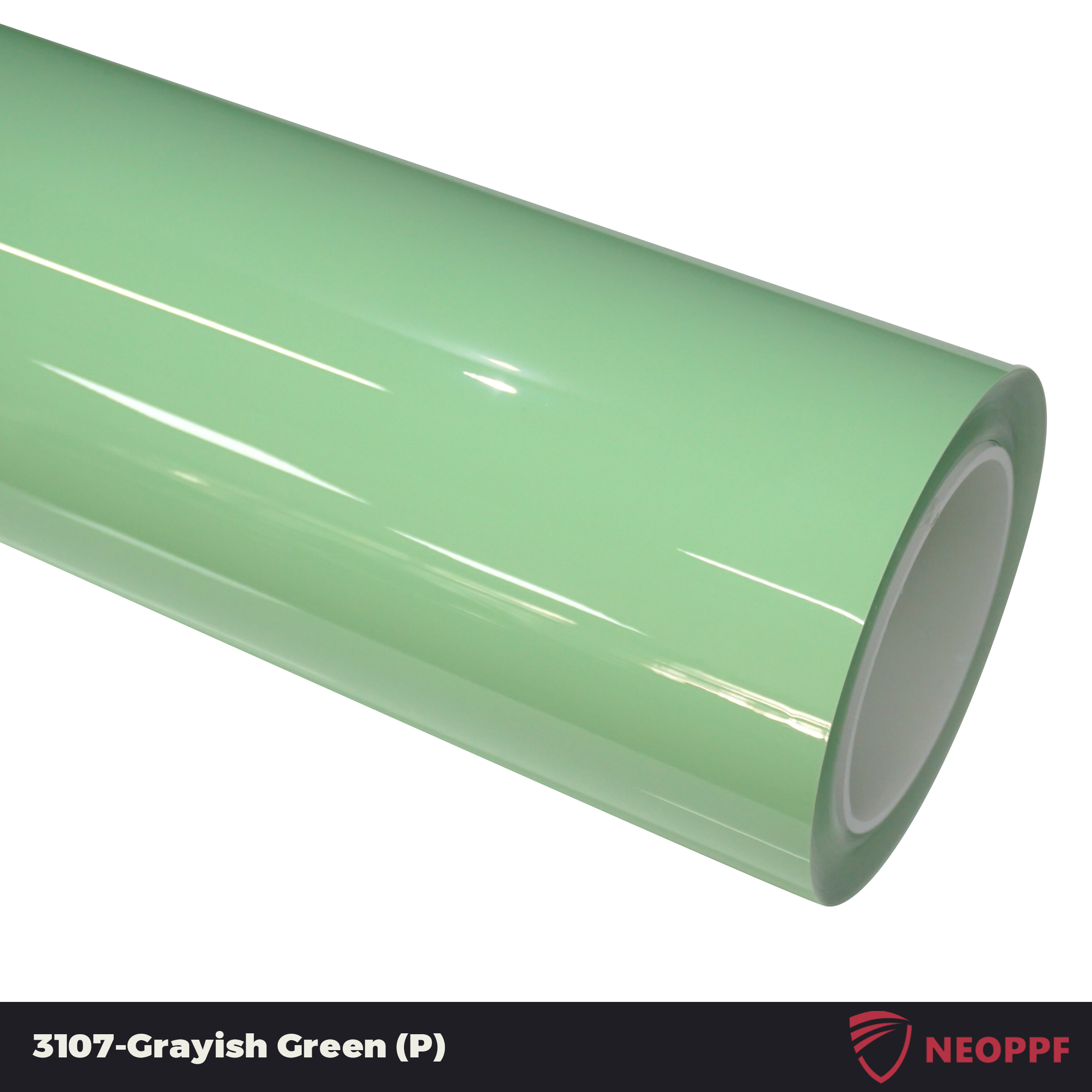 A sports car with Grayish Green paint protection film colored wrap is parking in the garage