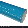 A sports car with Miami Blue paint protection film colored wrap is parking in the garage