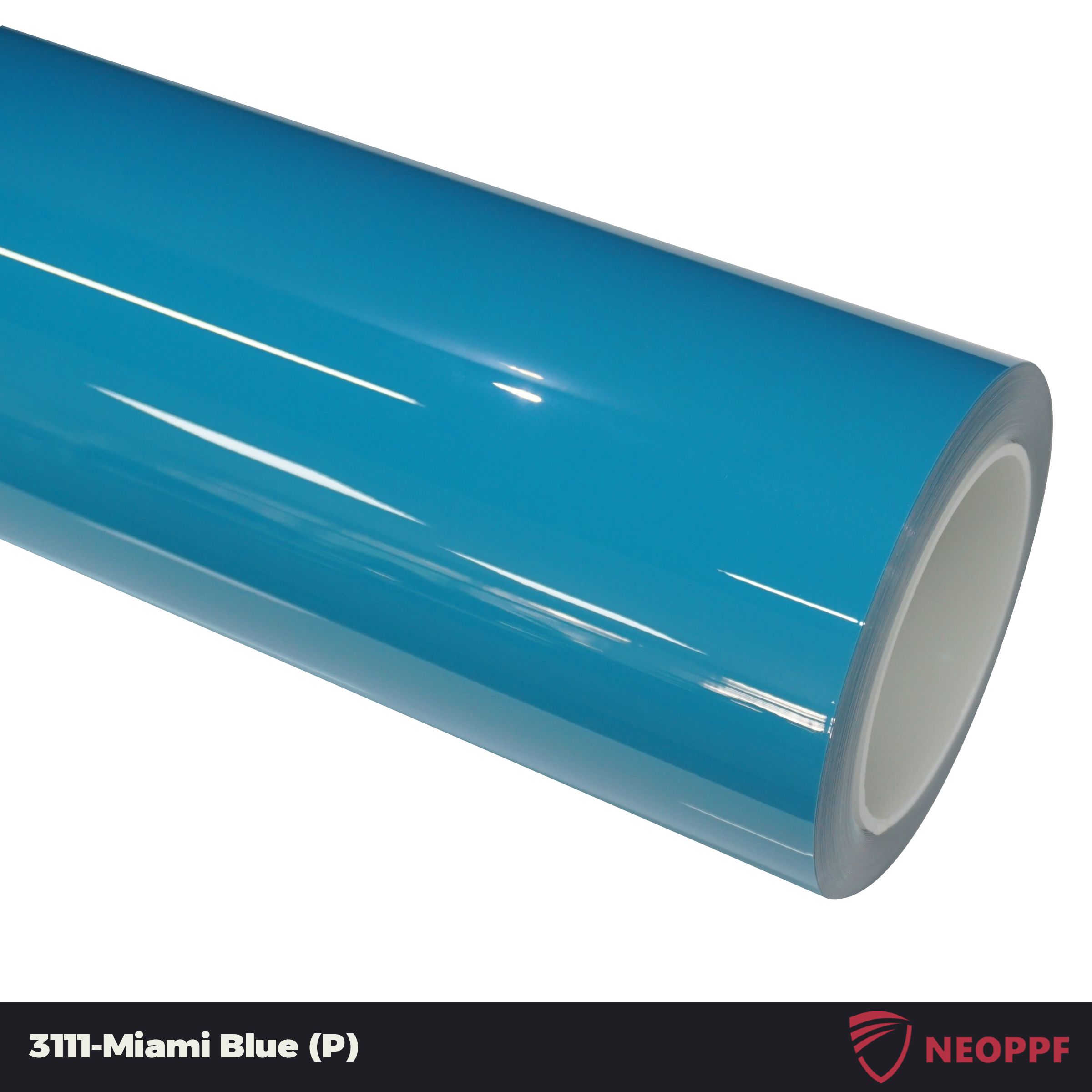 A sports car with Miami Blue paint protection film colored wrap is parking in the garage