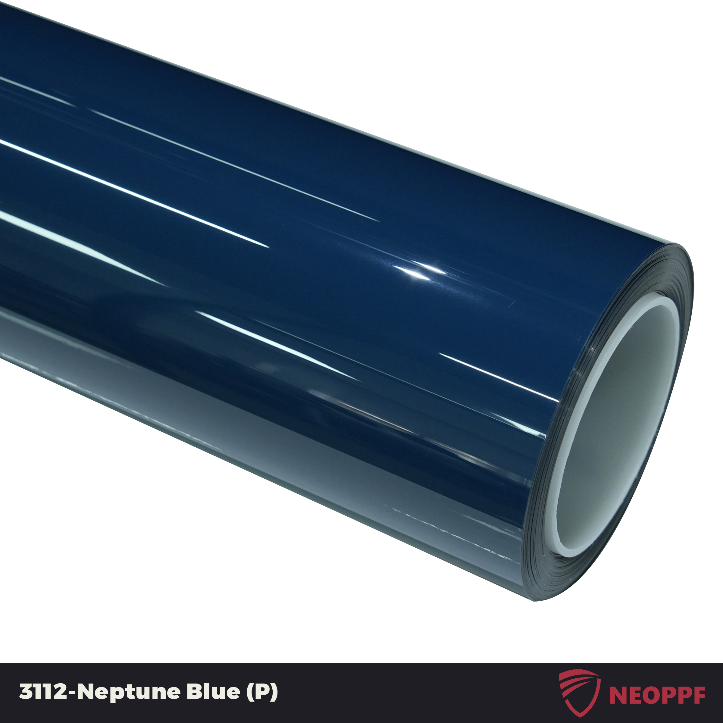 A sports car with Neptune Blue paint protection film colored wrap is parking in the garage