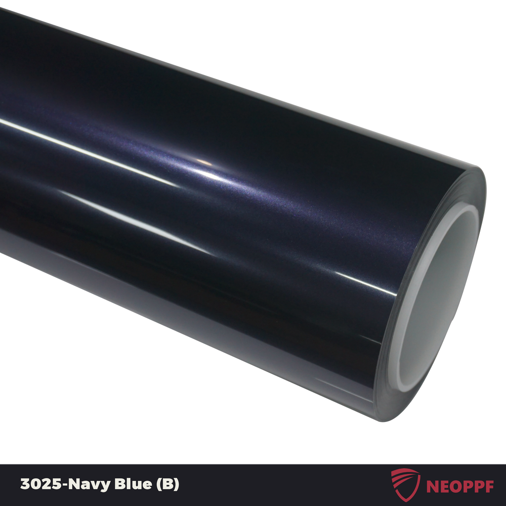 A sports car with Carbon Grayish Blue paint protection film colored wrap is parking in the garage