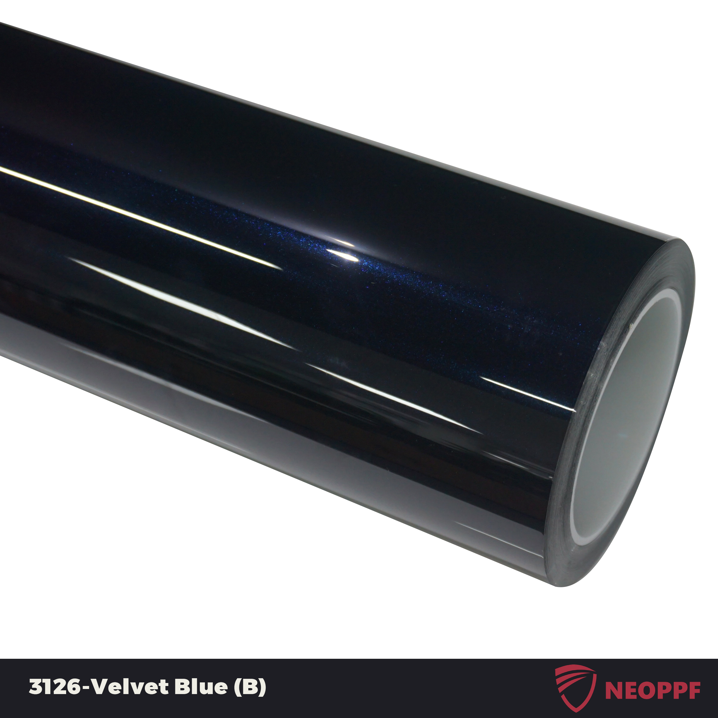 A sports car with Velvet Blue paint protection film colored wrap is parking in the garage