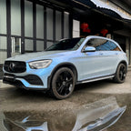 A sports car with Rock Gray paint protection film colored wrap is parking in the garage