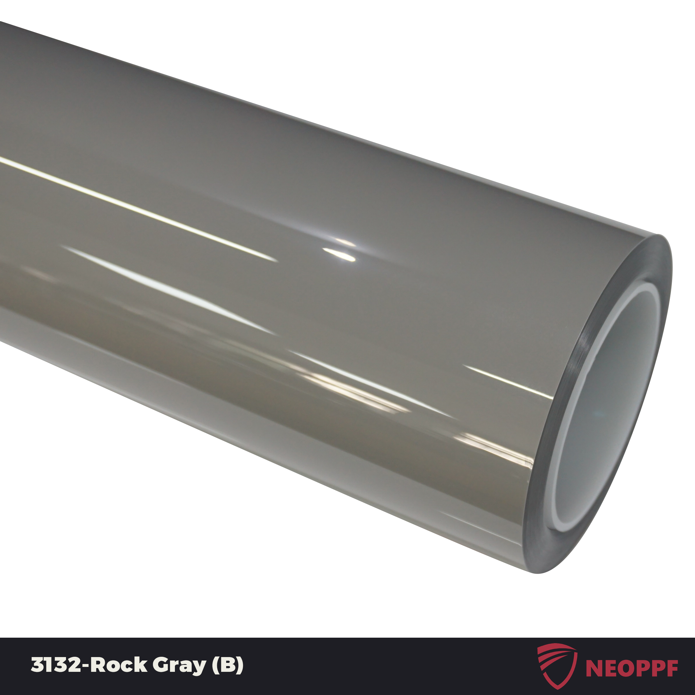 A sports car with Rock Gray paint protection film colored wrap is parking in the garage