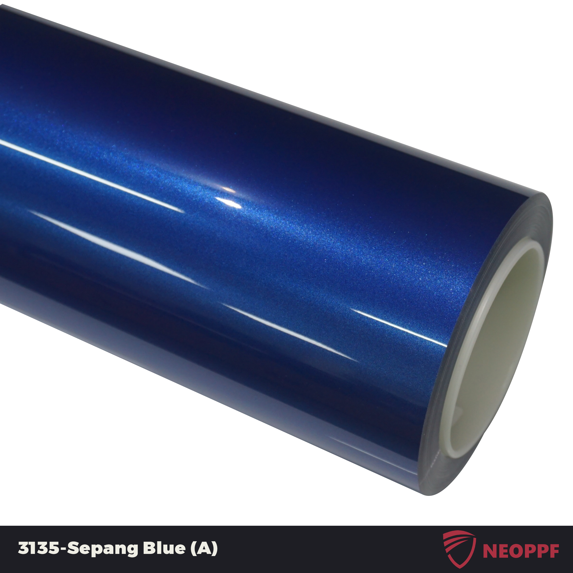 A sports car with Sepang Blue paint protection film colored wrap is parking in the garage