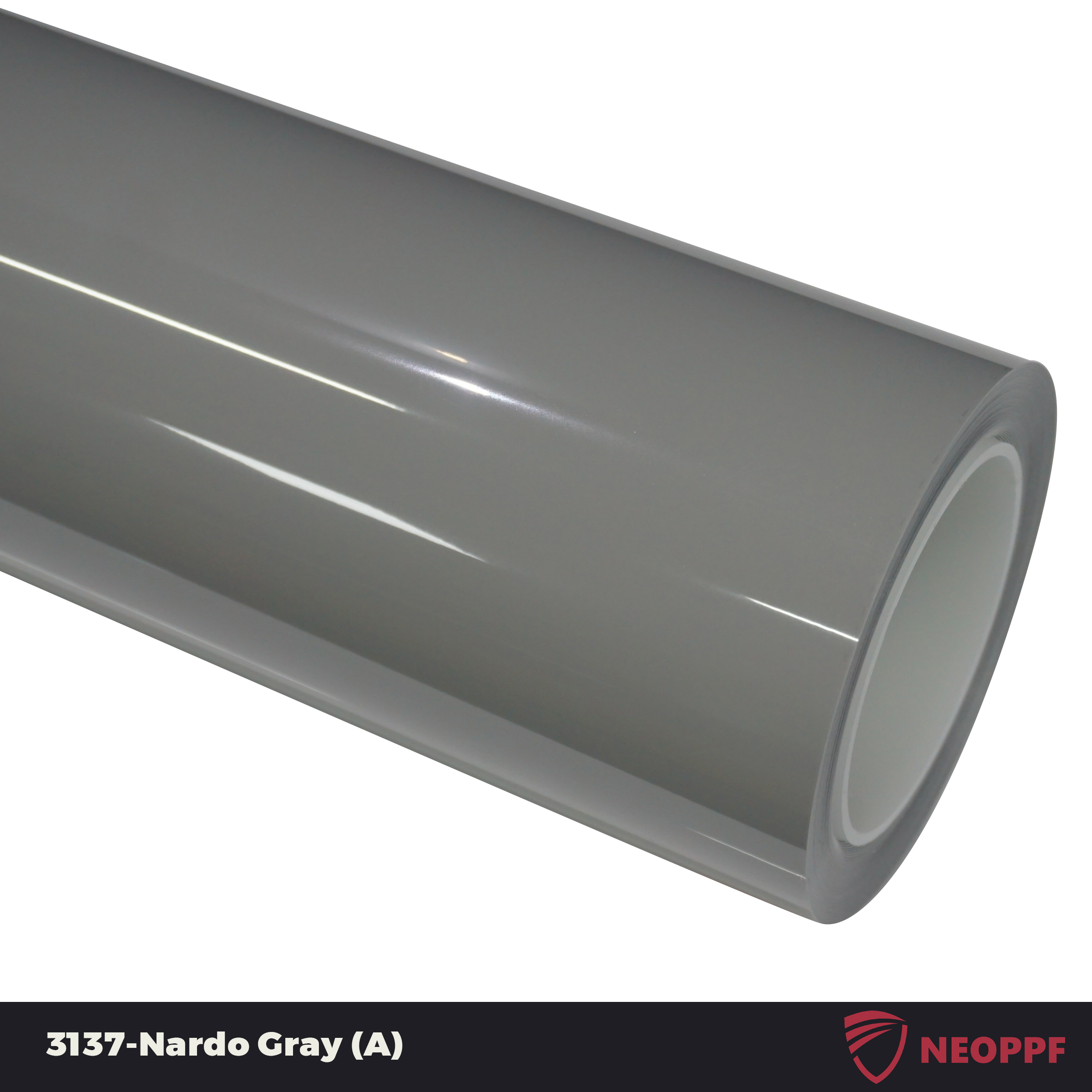 A sports car with Nardo Gray paint protection film colored wrap is parking in the garage