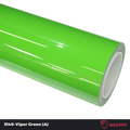 A sports car with Viper Green paint protection film colored wrap is parking in the garage