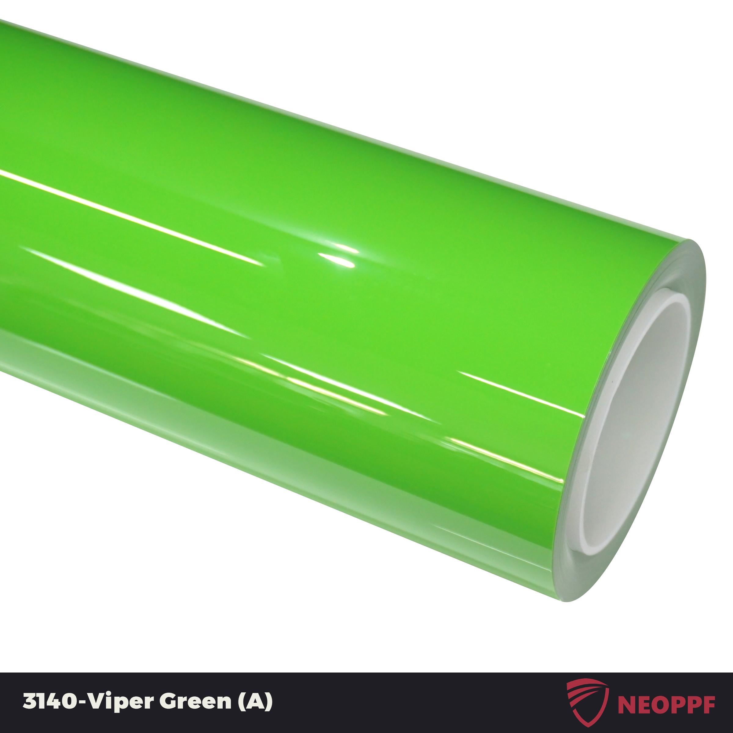 A sports car with Viper Green paint protection film colored wrap is parking in the garage