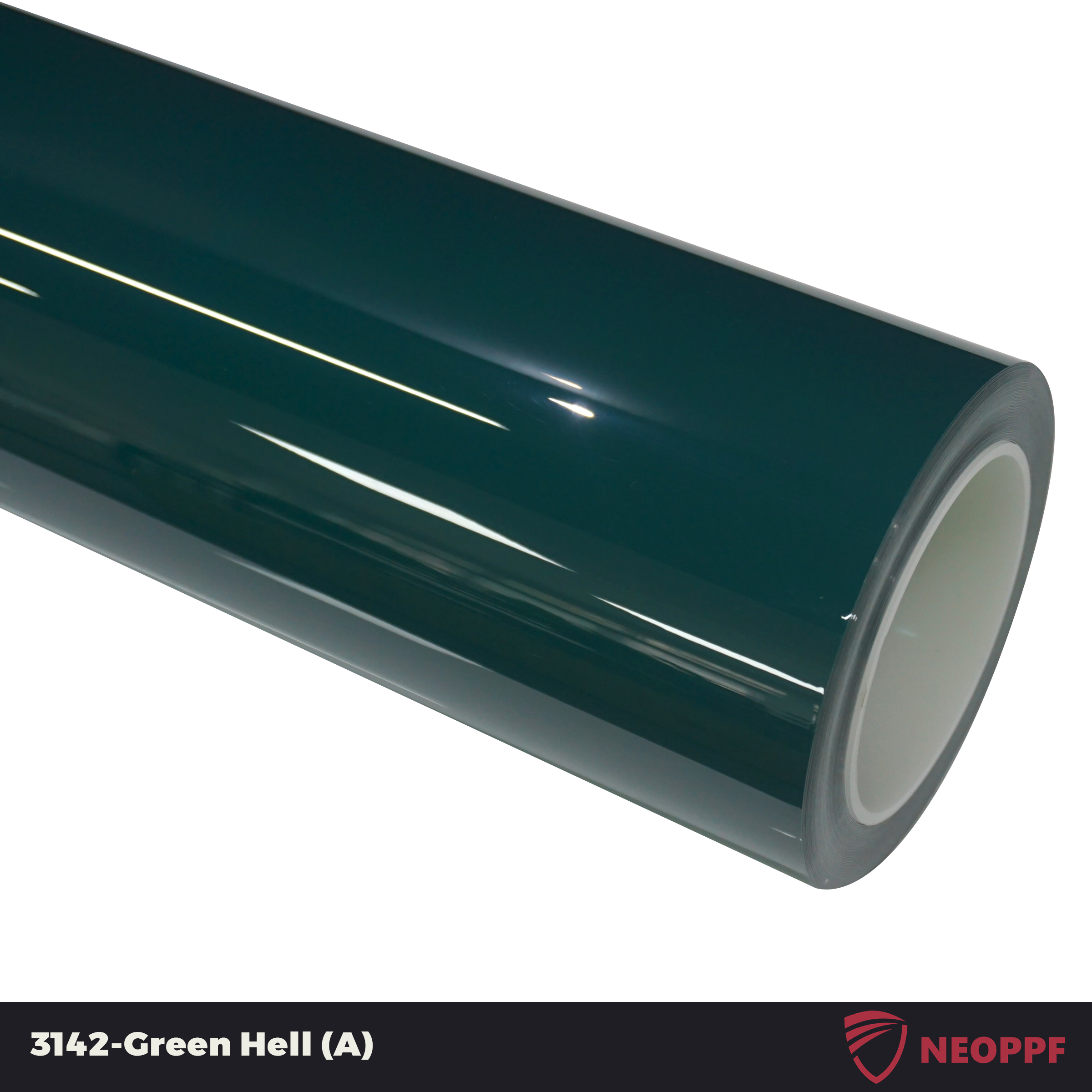 A sports car with Green Hell paint protection film colored wrap is parking in the garage