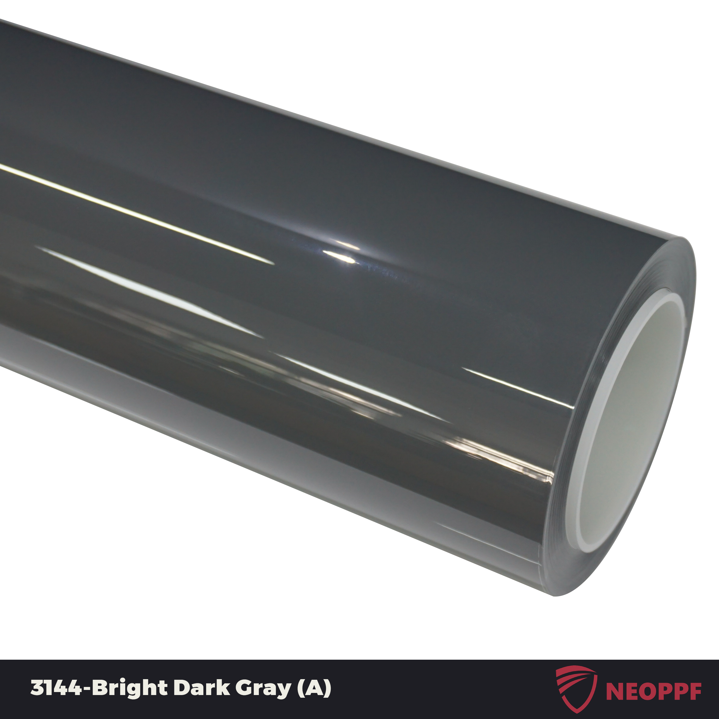 A sports car with Bright Dark Gray paint protection film colored wrap is parking in the garage