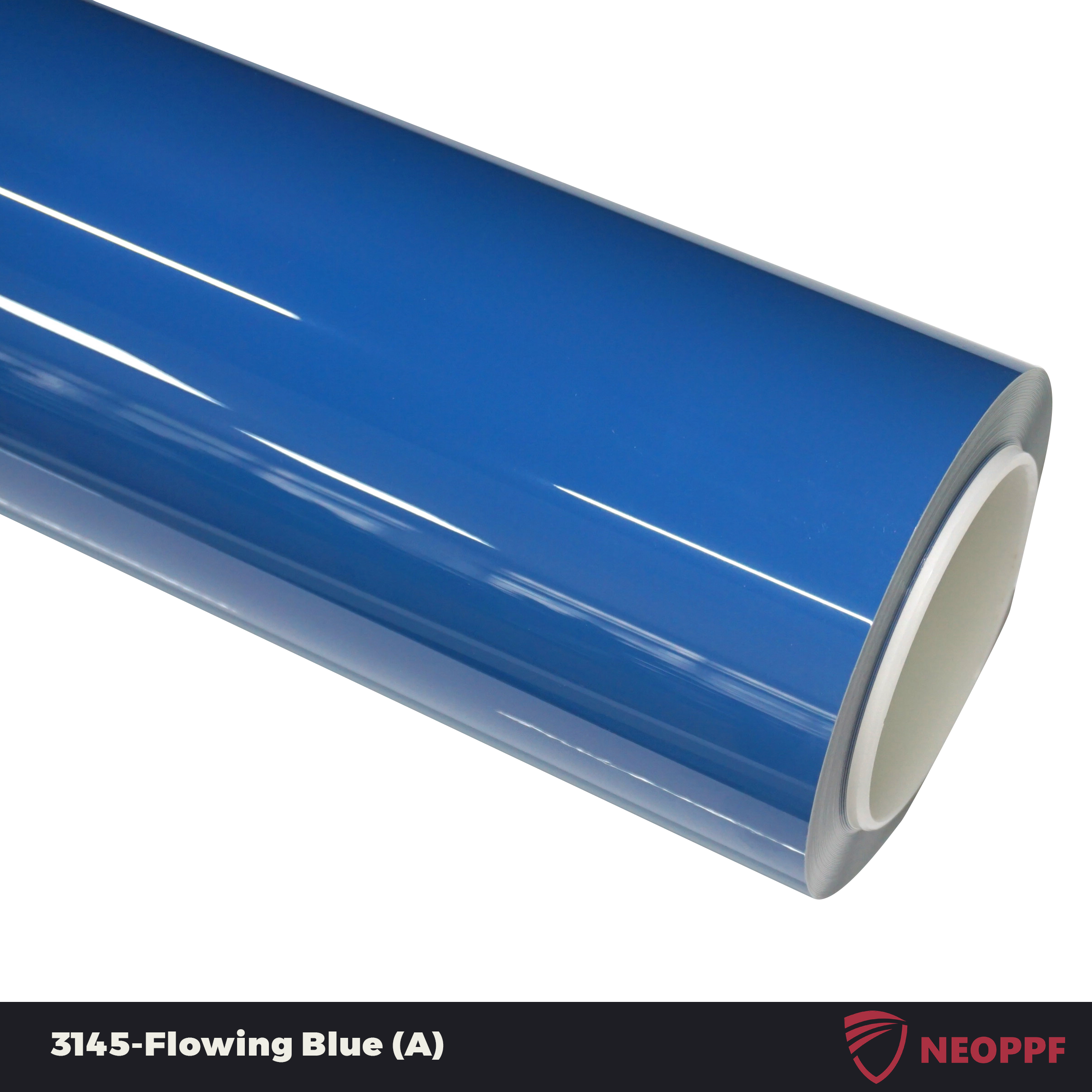 A sports car with Flowing Blue paint protection film colored wrap is parking in the garage