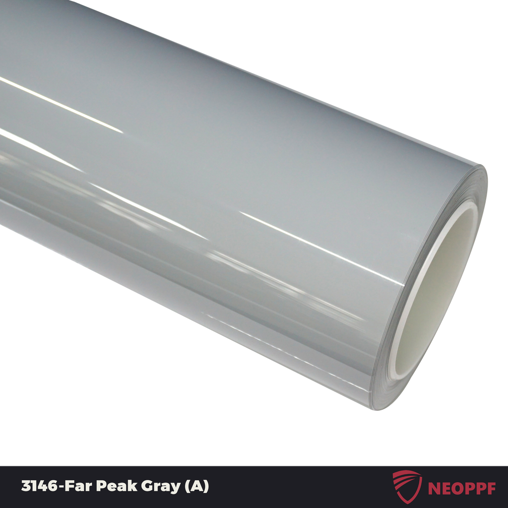A sports car with Far Peak Gray paint protection film colored wrap is parking in the garage
