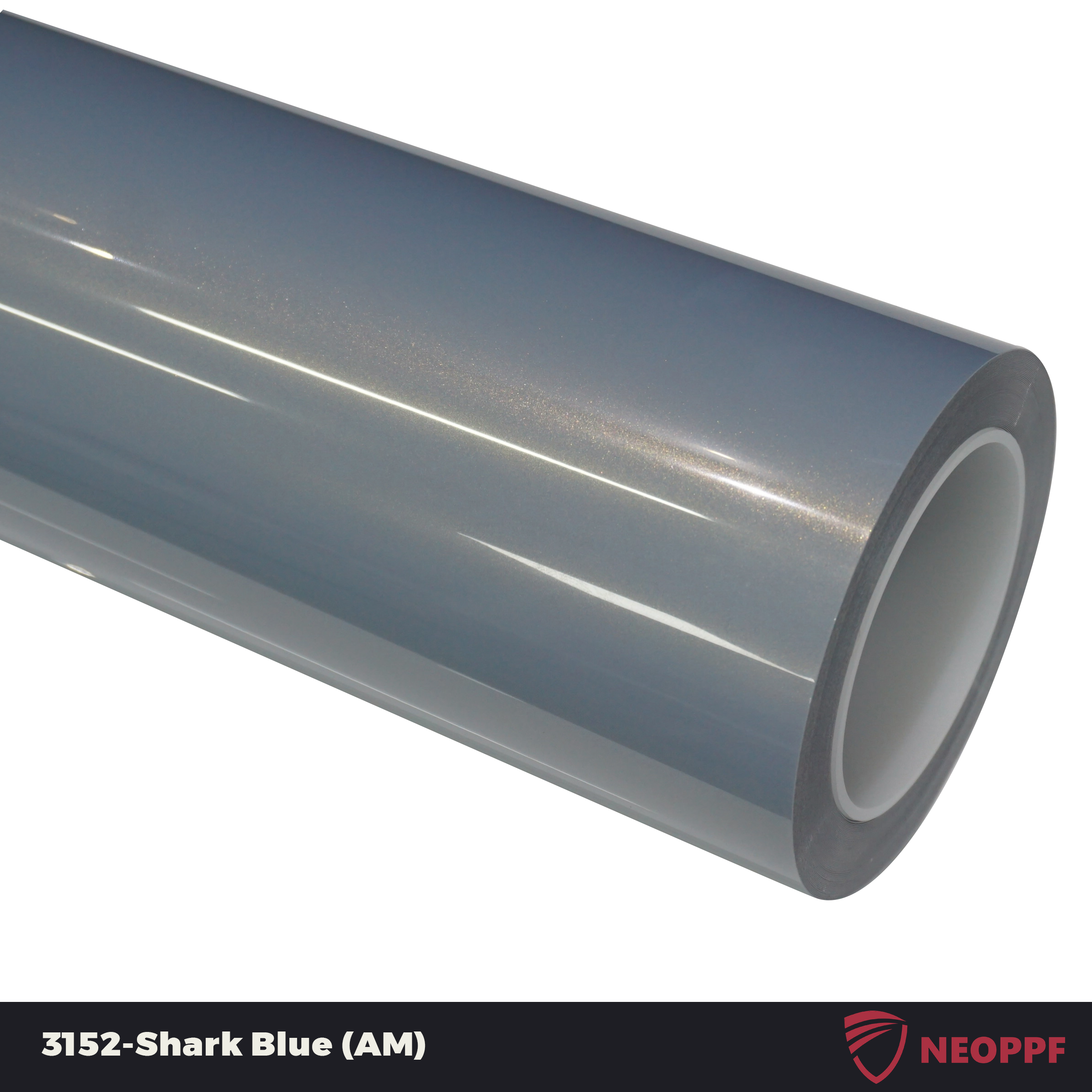 A sports car with Shark Blue paint protection film colored wrap is parking in the garage