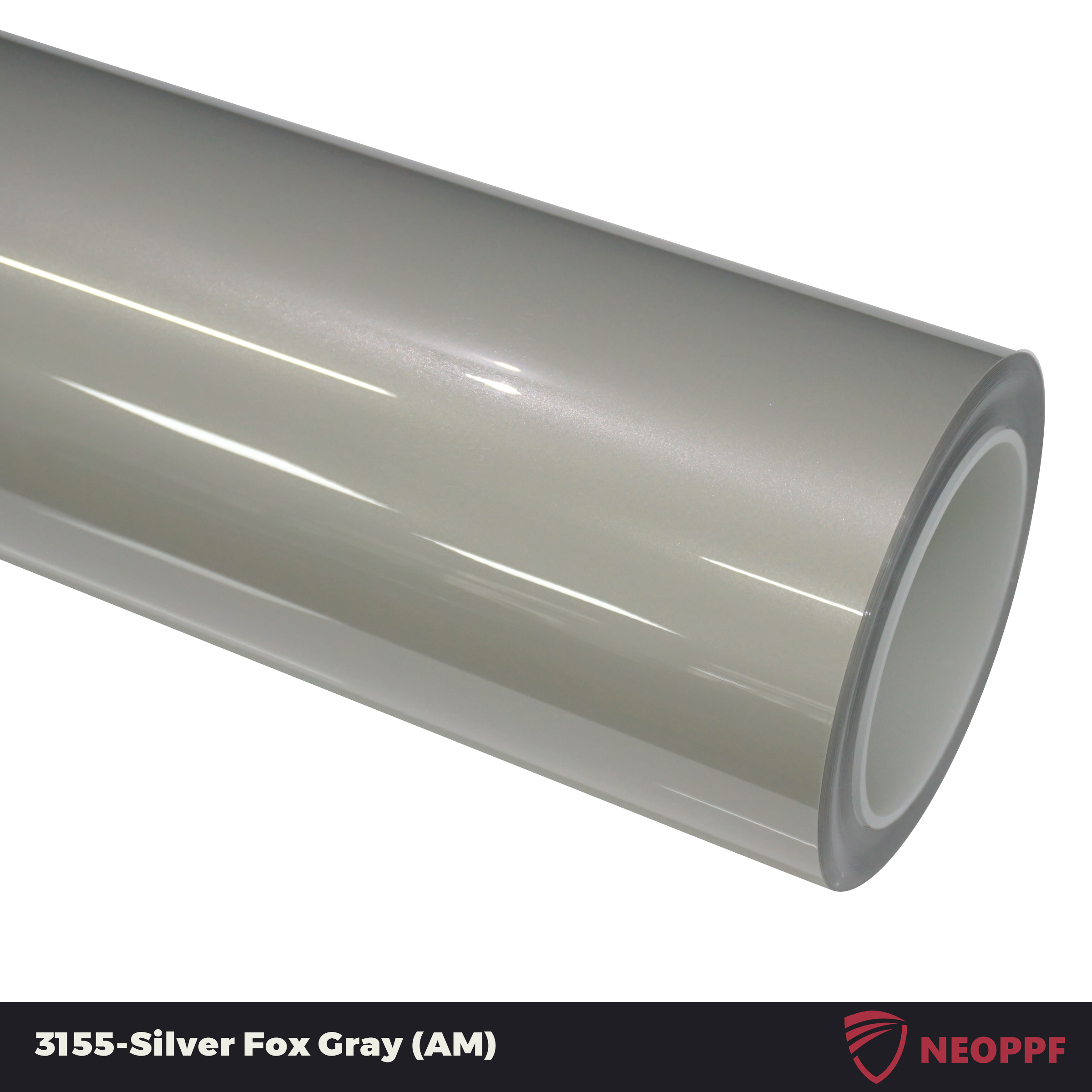A sports car with Silver Fox Gray paint protection film colored wrap is parking in the garage