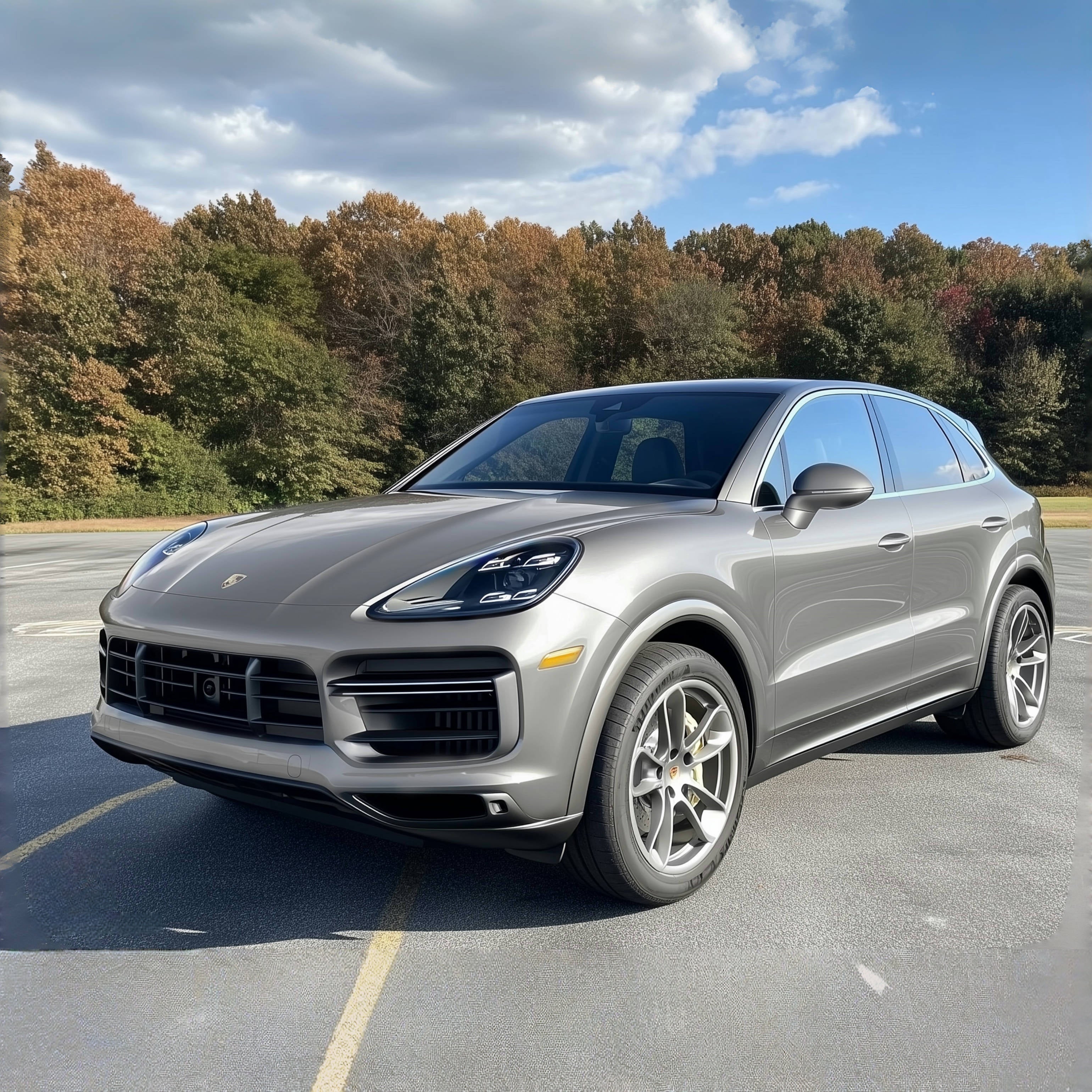 A sports car with Brooklyn Gray paint protection film colored wrap is parking in the garage
