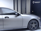 A sports car with Volcanic Gray paint protection film colored wrap is parking in the garage