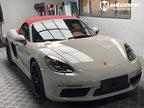 A sports car with Mystery Gray paint protection film colored wrap is parking in the garage