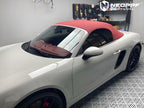 A sports car with Mystery Gray paint protection film colored wrap is parking in the garage