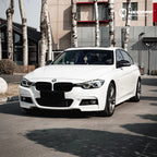 A sports car with Mineral White paint protection film colored wrap is parking in the garage