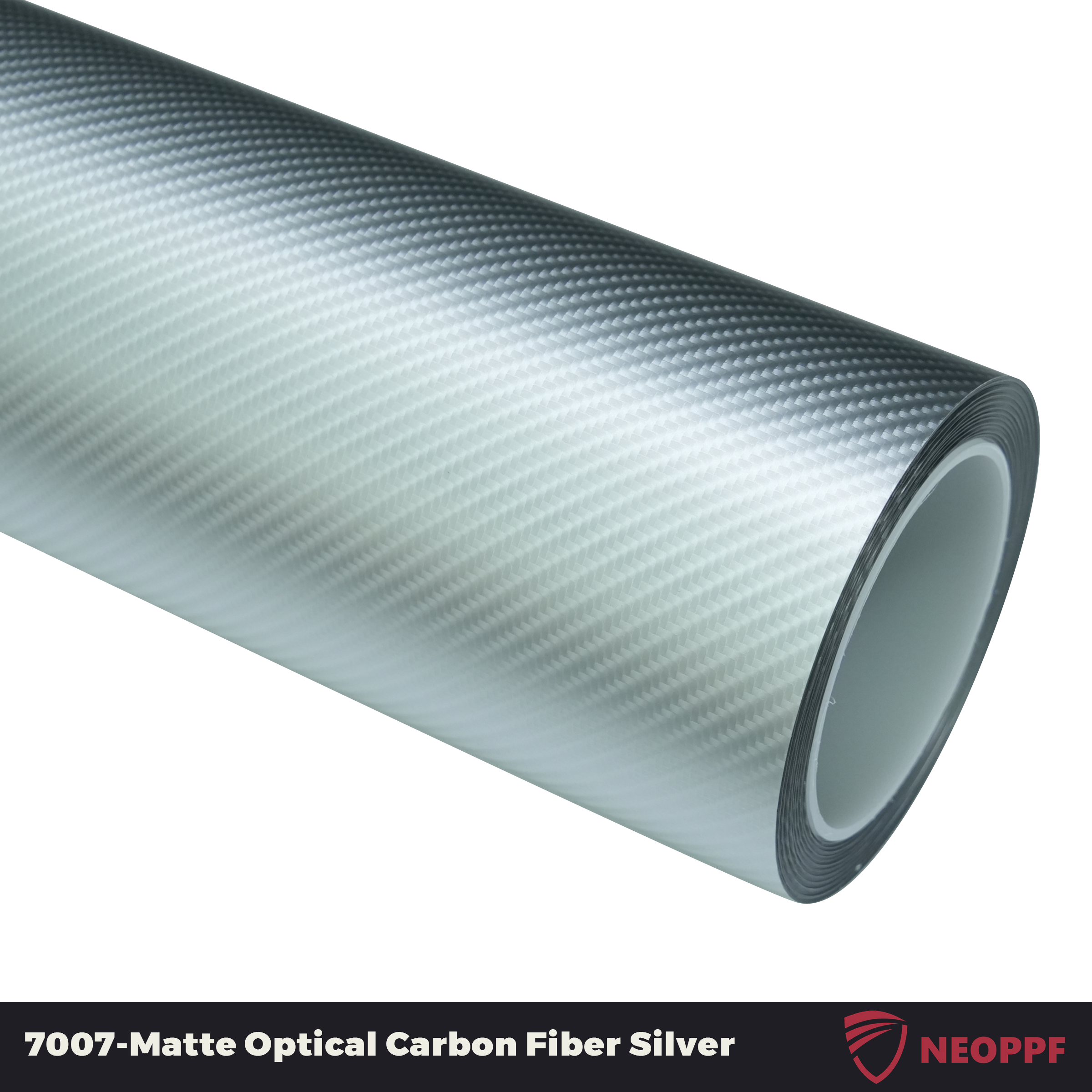 A sports car with Matte Optical Silver Carbon Fiber paint protection film colored wrap is parking in the garage